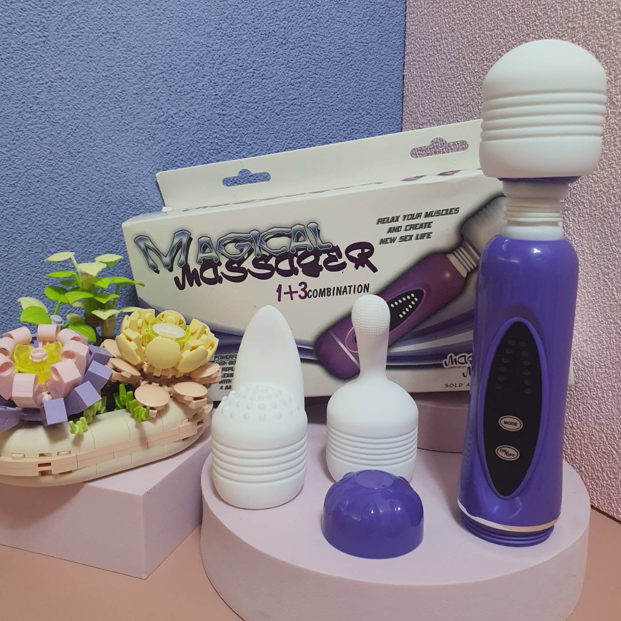<strong>เครื่องนวดเสียวพร้อมหัวเปลี่ยน 3 หัว Magical Massager</strong> <br><font color=#FF0000>รหัสสินค้า: AA59</font><br>