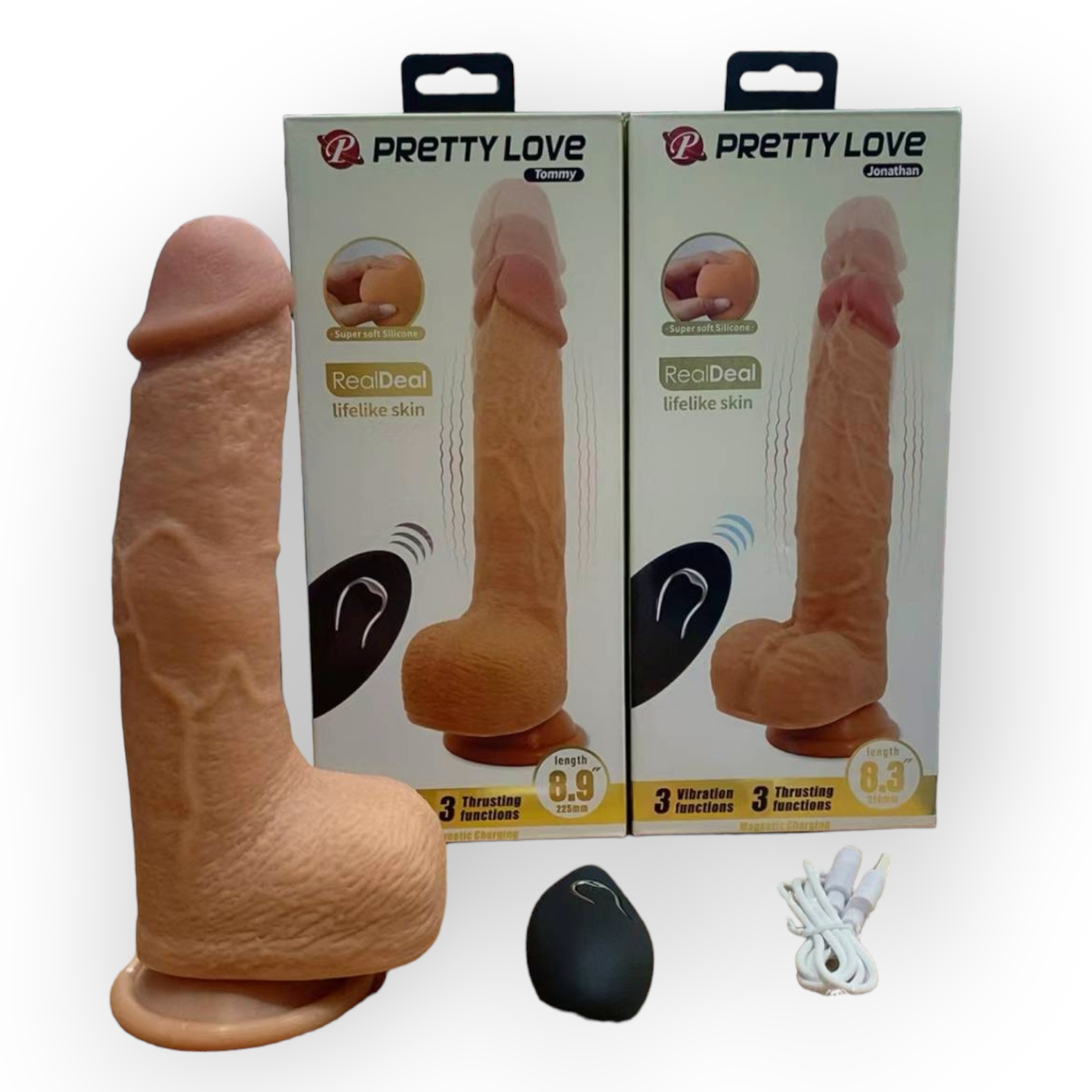 <strong>ดิลโด้แปะพื้นฟูลออปชันยืดหดสั่นควง 8.9 นิ้ว Pretty Love Tommy</strong><br><font color=#FF0000>รหัสสินค้า: B192</font><br>